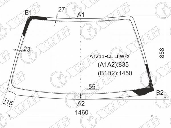 Стекло лобовое Toyota Avensis (T220) 97-03  / Caldina (T210) 97-02