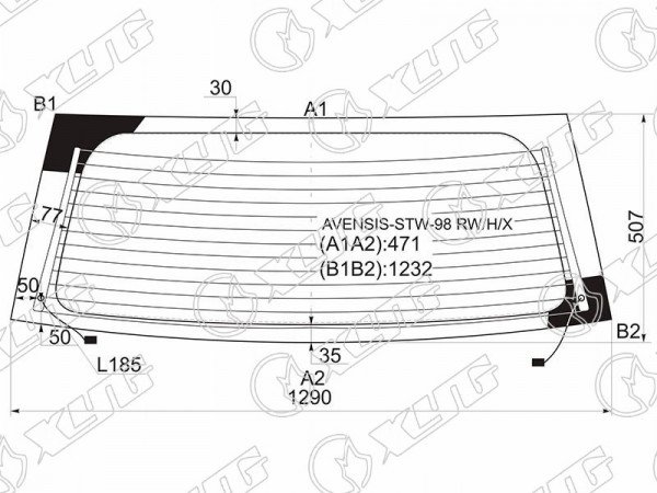 Стекло заднее с обогревом TOYOTA AVENSIS 5D WGN 97-03