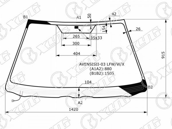 Стекло лобовое с обогревом щеток TOYOTA AVENSIS II 4 /5D 03-09