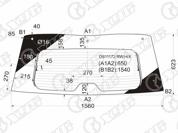 Стекло заднее (Цвет зеленый / Обогрев) Chevrolet Tahoe 06-14  / Cadillac Escalade 06-15