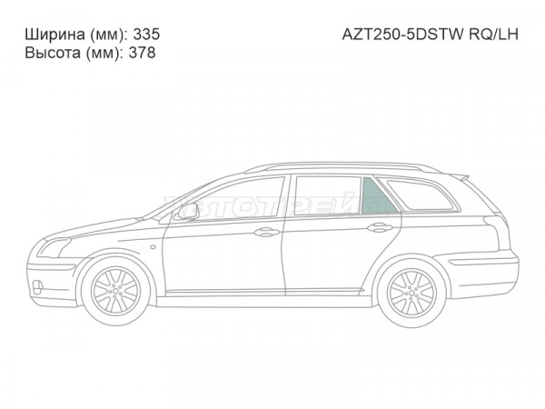 Стекло форточки (Сзади / Слева / Цвет зеленый) Toyota Avensis (T250) 03-08