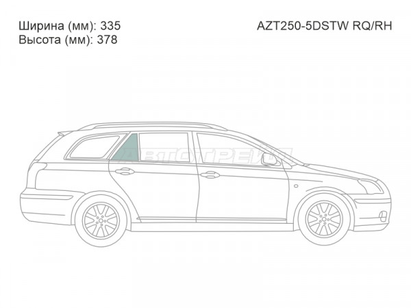 Стекло форточки (Сзади / Справа / Цвет зеленый) Toyota Avensis (T250) 03-08