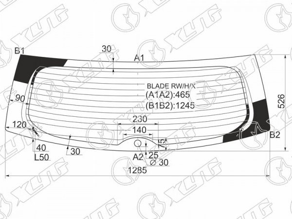 Стекло заднее с обогревом TOYOTA BLADE 5D HBK 06-12
