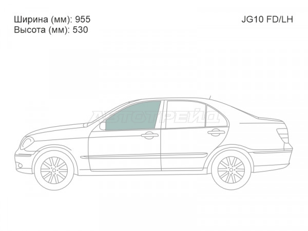 Стекло боковое опускное (Спереди / Слева / Цвет зеленый) Toyota Brevis 01-07