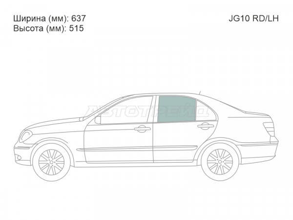 Стекло боковое опускное (Сзади / Слева / Цвет зеленый) Toyota Brevis 01-07