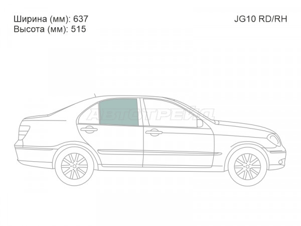 Стекло боковое опускное (Сзади / Справа / Цвет зеленый) Toyota Brevis 01-07