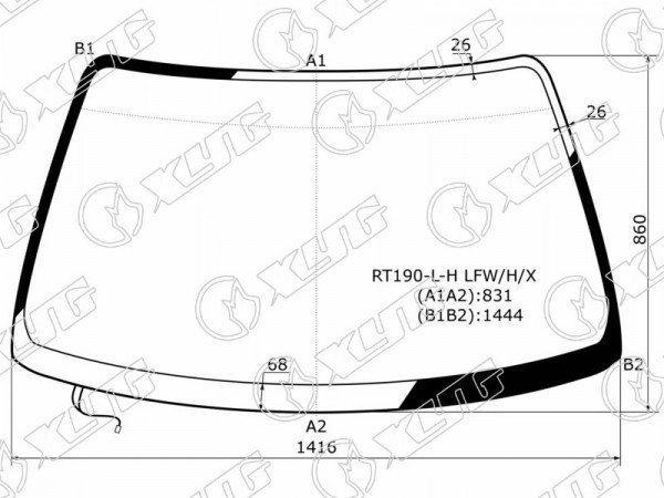 Стекло лобовое с обогревом щеток TOYOTA CARINA E 93-98