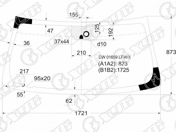 Стекло лобовое (Датчик дождя) Chevrolet Tahoe 06-14  / Cadillac Escalade 06-15