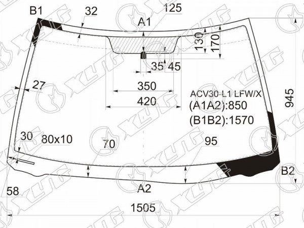 Стекло лобовое Toyota Camry (XV30) 01-06  / Camry UAE /USA 01-06