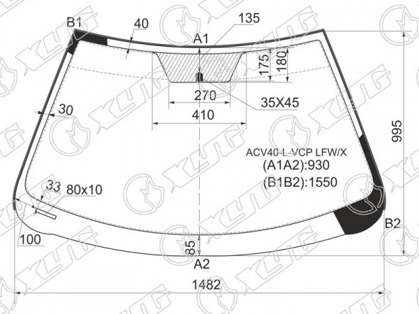Стекло лобовое TOYOTA CAMRY 06-11