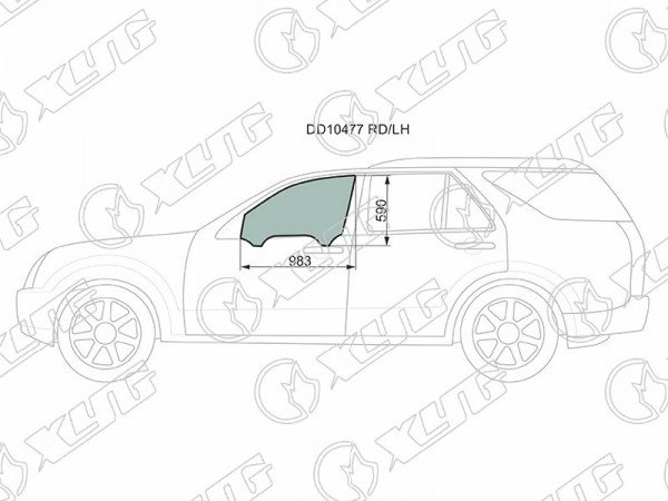 Стекло переднее левое опускное CADILLAC SRX 04-10