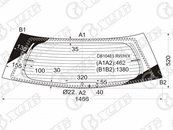 Стекло заднее с обогревом CADILLAC SRX 04-10