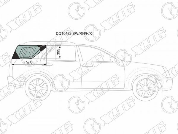 Стекло кузова (собачник) заднее правое с антеной CADILLAC SRX 04-10