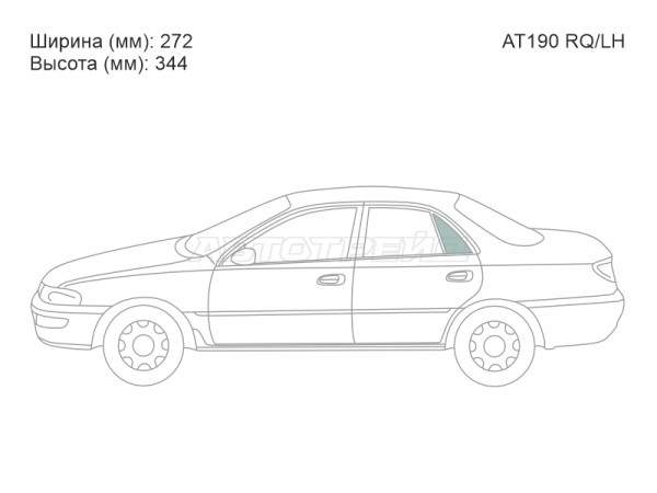 Стекло форточки (Сзади / Слева / Цвет зеленый) Toyota Carina (T190) 92-96