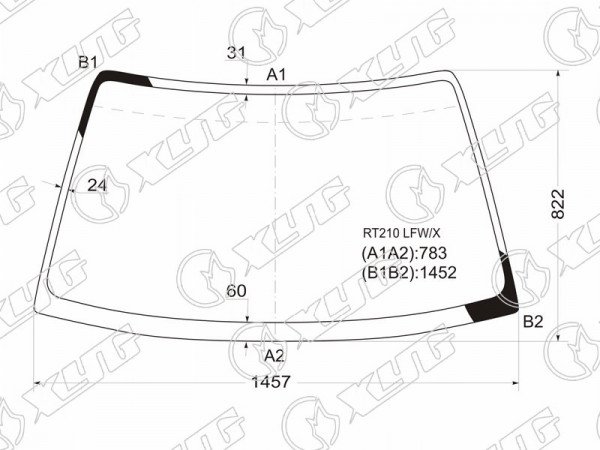 Стекло лобовое TOYOTA CORONA /CARINA #T21# 96-01