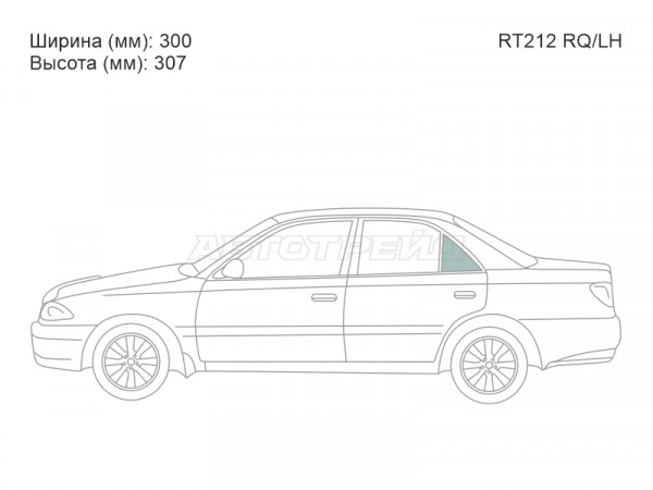 Стекло форточки (Сзади / Слева / Цвет зеленый) Toyota Carina (T210) 96-01  / Corona Premio 96-01