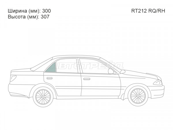 Стекло форточки (Сзади / Справа / Цвет зеленый) Toyota Carina (T210) 96-01  / Corona Premio 96-01