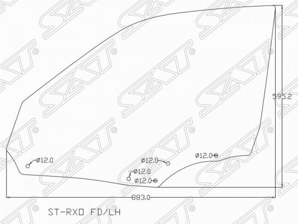 Стекло переднее левое опускное TOYOTA MARK II  /TOYOTA CHASER #X100 96-00