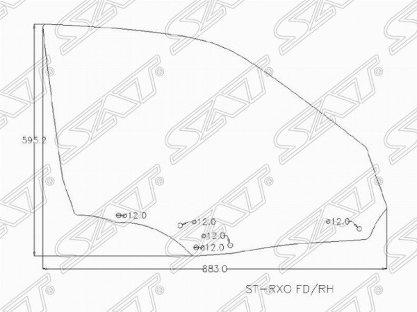 Стекло переднее правое опускное TOYOTA MARK II  /TOYOTA CHASER #X100 96-00