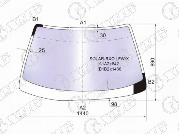 Стекло лобовое атермальное TOYOTA MARK-II /CHASER 96-01(Solar-X защита от ультрафиоле