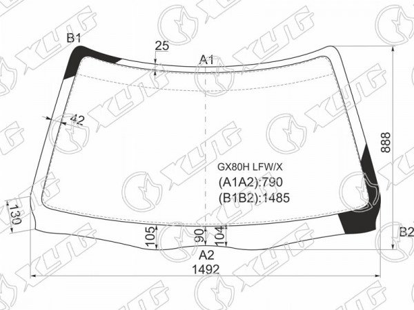 Стекло лобовое TOYOTA MARK II /CHASER HARDTOP 88-92