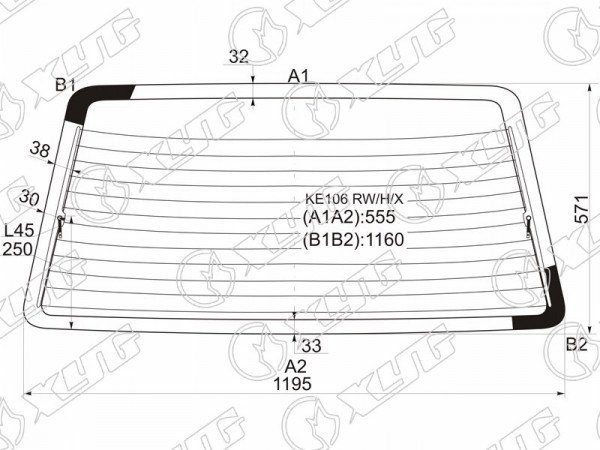 Стекло заднее с обогревом (фонари не хруст) TOYOTA COROLLA 5D WGN 91-98