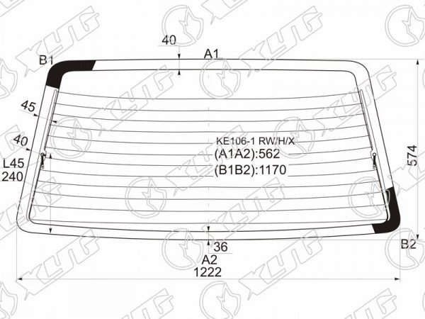 Стекло заднее с обогревом (фонари хруст) TOYOTA COROLLA 5D WGN 98-02