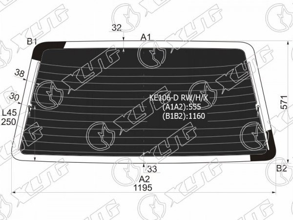 Стекло заднее затемненное с обогревом (фонари не хруст) TOYOTA COROLLA 5D WGN 91-98