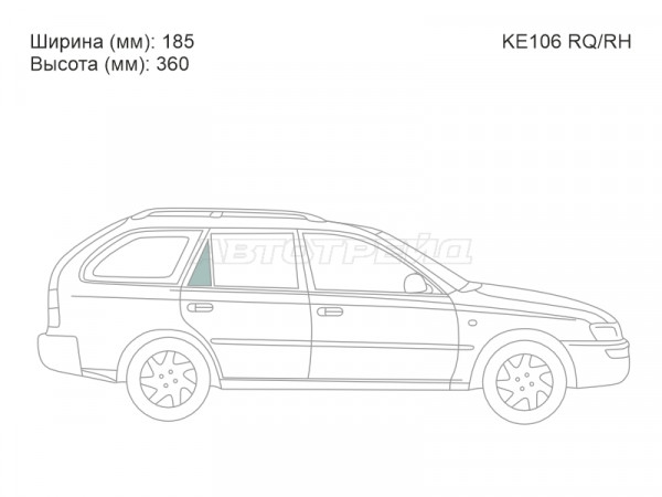 Стекло форточки (Сзади / Справа / Цвет зеленый) Toyota Corolla (E100) 91-02  / Sprinter 93-02