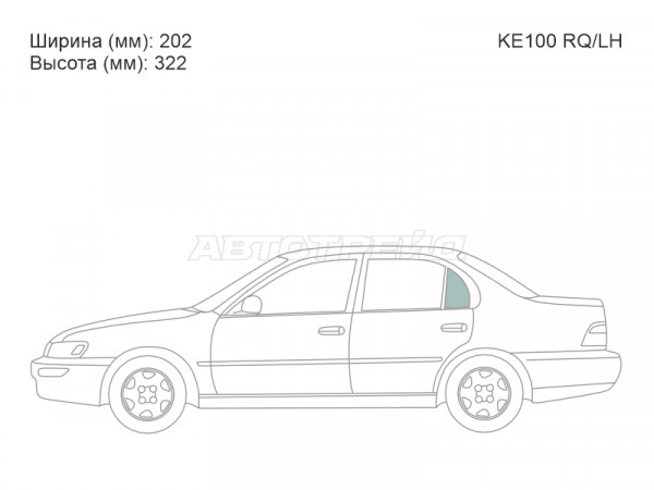 Стекло форточки (Сзади / Слева / Цвет зеленый) Toyota Corolla (E100) 91-02
