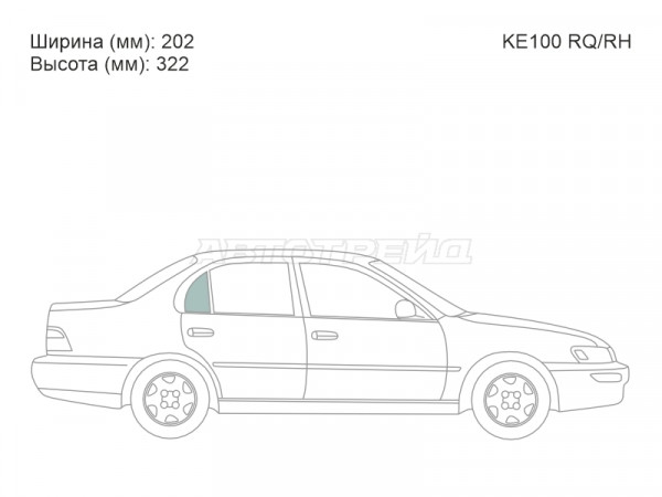 Стекло форточки (Сзади / Справа / Цвет зеленый) Toyota Corolla (E100) 91-02