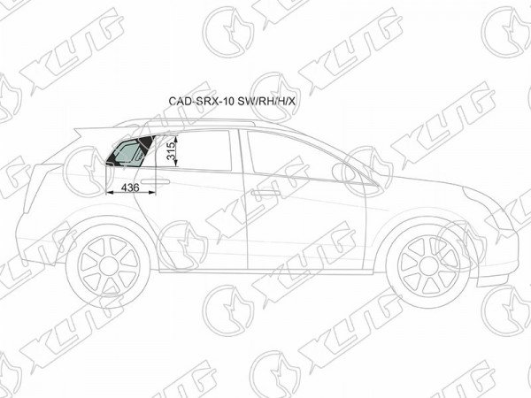 Стекло кузова (собачник) заднее правое с антеной CADILLAC SRX 10-16