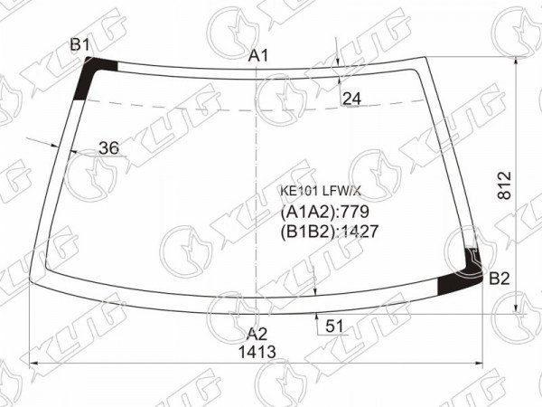 Стекло лобовое TOYOTA COROLLA 5D LBK 91-97 /TOYOTA SPRINTER 4D 91-99