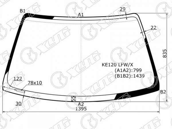 Стекло лобовое TOYOTA COROLLA 3 /4 /5D  /TOYOTA SPRINTER 4D /SPRINTER CARIB #E11# 95-00