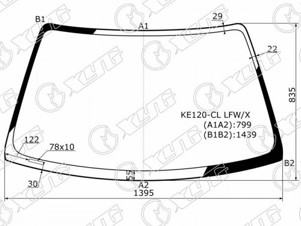 Стекло лобовое (4D SED /5D WGN) Toyota Corolla (E110) 95-01  / Sprinter 95-00