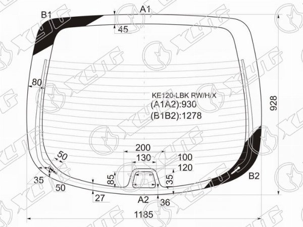 Стекло заднее с обогревом TOYOTA COROLLA 5D LIFTBACK 97-00