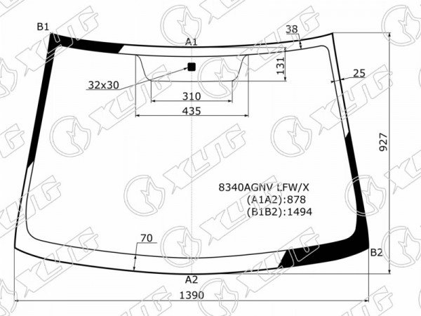 Стекло лобовое TOYOTA COROLLA 4 /5D 00-06