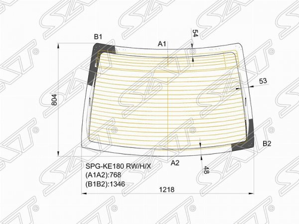 Стекло заднее с обогревом TOYOTA COROLLA 13-19