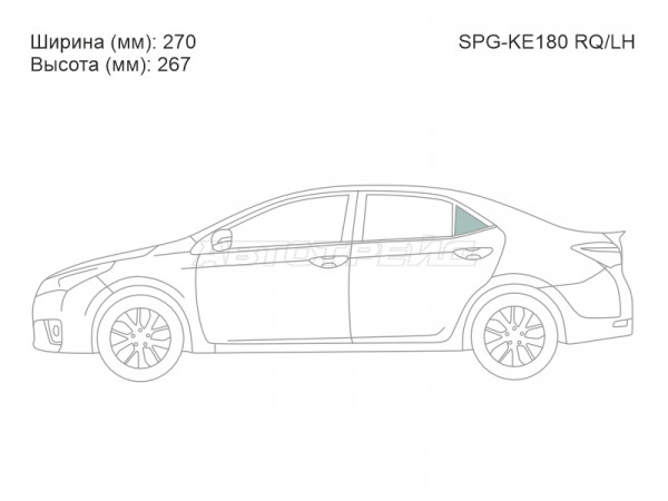 Стекло кузова боковое (не опускное) (Слева / Цвет зеленый) Toyota Corolla (E180) 12-19