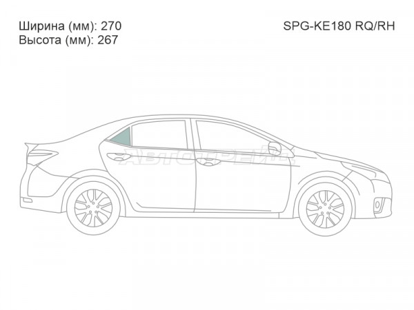 Стекло кузова боковое (не опускное) (Справа / Цвет зеленый) Toyota Corolla (E180) 12-19