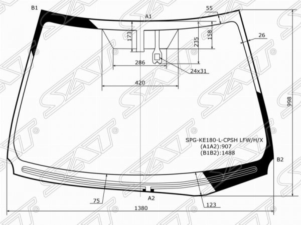 Стекло лобовое с обогревом щеток + дд TOYOTA COROLLA 13-19