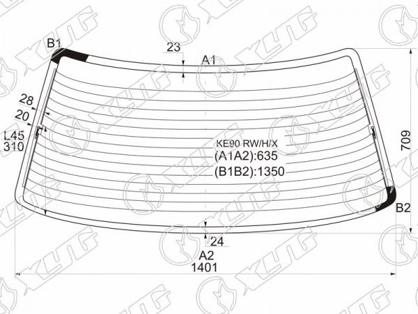 Стекло заднее с обогревом TOYOTA COROLLA EE90 4D SED 87-91