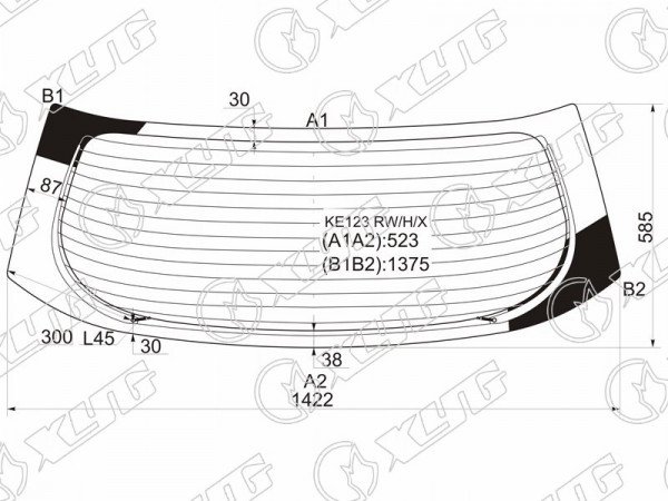 Стекло заднее с обогревом TOYOTA COROLLA RUNX /ALLEX 5D HBK 00-06