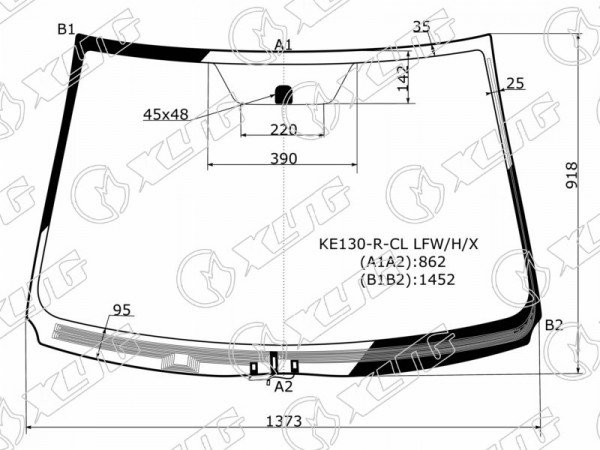 Стекло лобовое с обогревом щеток TOYOTA COROLLA AXIO 4D /FIELDER 5D WGN #E14# 06-12