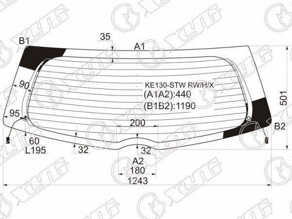 Стекло заднее с обогревом TOYOTA COROLLA FIELDER 5D WGN #E14# 06-12