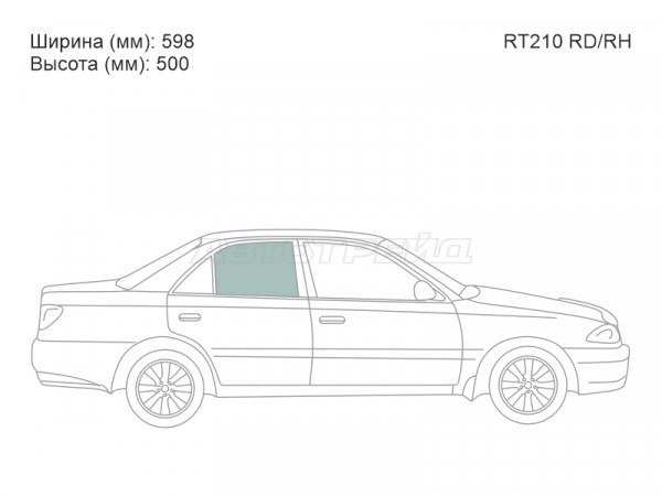 Стекло боковое опускное (Сзади / Справа / Цвет зеленый) Toyota Corona Premio 96-01