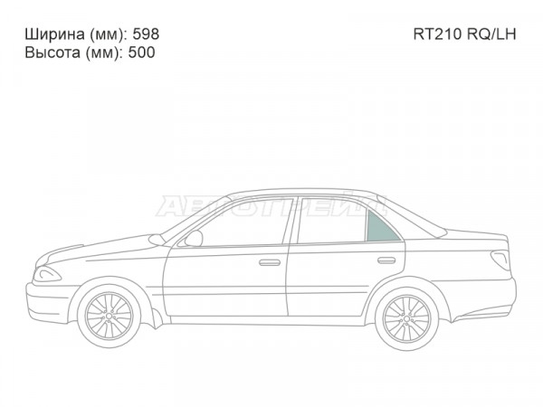 Стекло форточки (Сзади / Слева / Цвет зеленый) Toyota Corona Premio 96-01