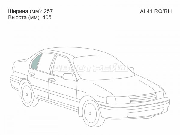 Стекло форточки (Сзади / Справа / Цвет зеленый) Toyota Corsa 90-94  / Tercel 90-94