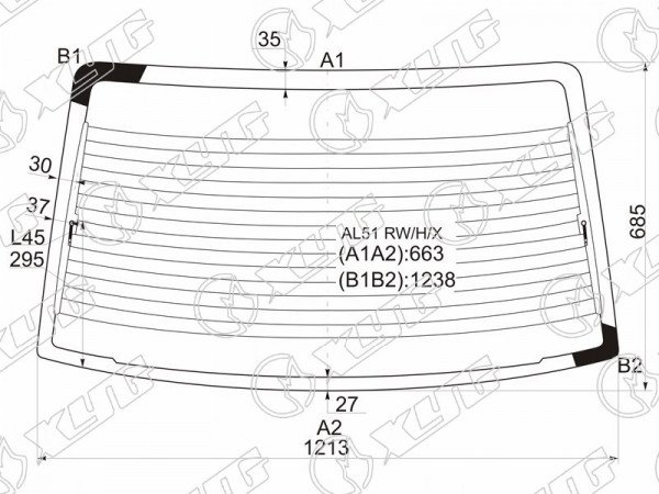 Стекло заднее с обогревом TOYOTA TERCEL /CORSA 4D SED 94-99