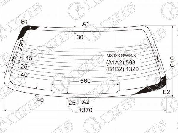 Стекло заднее с обогревом TOYOTA CROWN MS300 /310 4D SED 91-95